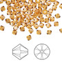 Bead, Crystal Passions®, Topaz, 4mm bicone (5328). Sold per pkg of 144.