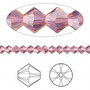 Bead, Crystal Passions®, Cyclamen Opal, 4mm bicone (5328). Sold per pkg of 144.