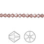 Bead, Crystal Passions®, Blush Rose, 4mm bicone (5328). Sold per pkg of 144.