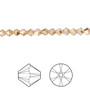 Bead, Crystal Passions®, Crystal Metallic Sunshine, 4mm bicone (5328). Sold per pkg of 144.
