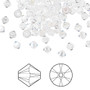 Bead, Crystal Passions®, Crystal Moonlight, 4mm bicone (5328). Sold per pkg of 144.