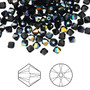 Bead, Crystal Passions®, Jet AB, 4mm bicone (5328). Sold per pkg of 144.