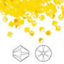 Bead, Crystal Passions®, Yellow Opal Shimmer, 4mm bicone (5328). Sold per pkg of 144.