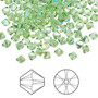 Bead, Crystal Passions®, Peridot AB, 4mm bicone (5328). Sold per pkg of 144.