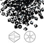 Bead, Crystal Passions®, Jet Hematite, 4mm bicone (5328). Sold per pkg of 144.