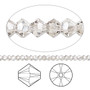 Bead, Crystal Passions®, Crystal Silver Shade, 2.5mm bicone (5328). Sold per pkg of 144 (1 gross).