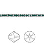 Bead, Crystal Passions®, Emerald, 2.5mm bicone (5328). Sold per pkg of 144 (1 gross).