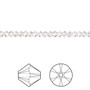 Bead, Crystal Passions®, Crystal Silver Shade, 3mm bicone (5328). Sold per pkg of 48.