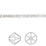 Bead, Crystal Passions®, Crystal Shimmer, 3mm bicone (5328). Sold per pkg of 48.