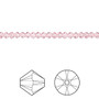 Bead, Crystal Passions®, Light Rose, 3mm bicone (5328). Sold per pkg of 48.