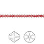 Bead, Crystal Passions®, Scarlet, 3mm bicone (5328). Sold per pkg of 48.