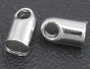 LAST STOCK: 50 x Cord Ends (2mm I.D), 5.2mm*2.8mm Platinum (Fits kumihimo Braid - with Size 8 Cotton)