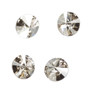 Chaton, Crystal Passions®, crystal silver shade, foil back, 12mm faceted rivoli (1122). Sold per pkg of 4.