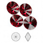 Chaton, Crystal Passions®, Siam, foil back, 14mm faceted rivoli (1122). Sold per pkg of 4.