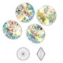 Chaton, Crystal Passions®, crystal AB, foil back, 14mm faceted rivoli (1122). Sold per pkg of 4.