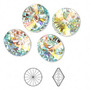 Chaton, Crystal Passions®, crystal AB, foil back, 14mm faceted rivoli (1122). Sold per pkg of 48.
