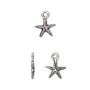 Charm, TierraCast®, silver-plated pewter (tin-based alloy), 10mm 3D sea star. Sold per pkg of 4.