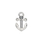 Charm, TierraCast®, antique silver-plated pewter (tin-based alloy), 16x12mm 3D anchor. Sold per pkg of 2.