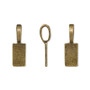 Bail, glue-on, antique brass finished "pewter" (zinc-based alloy), 20.5x6mm rectangle with 11x6mm pad. Sold per pkg of 20.