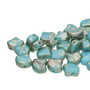 GNK8763030-43500 - 7.5mm - Matubo Czech - Blue Turquoise Rembrandt - 10gm bag (approx 38 beads) - Glass Ginko Bead