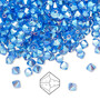 4mm - Preciosa Czech - Sapphire AB2X - 144pk - Faceted Bicone Crystal