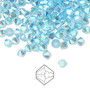 4mm - Preciosa Czech - Aquamarine AB2X - 144pk - Faceted Bicone Crystal