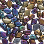 GD6423980-21405 - Matubo - Mini Gemduo - 6x4mm - 10gms - Jet Rainbow Iris - Glass beads