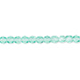 4mm - Czech - Transparent Light Aqua - Strand (approx 100 beads) - Faceted Round Fire Polished Glass