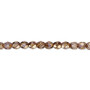 4mm - Czech - Copper Luster - Strand (approx 100 beads) - Faceted Round Fire Polished Glass