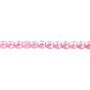 4mm - Czech - Dipped Décor Pearlescent Light Pink - Strand (approx 100 beads) - Faceted Round Fire Polished Glass