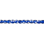 4mm - Czech - Dipped Décor Cobalt - Strand (approx 100 beads) - Faceted Round Fire Polished Glass