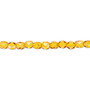 4mm - Czech - Dipped Décor Honey - Strand (approx 100 beads) - Faceted Round Fire Polished Glass