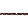 4mm - Czech - Dipped Décor Brown - Strand (approx 100 beads) - Faceted Round Fire Polished Glass