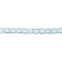4mm - Czech - Dipped Décor Light Blue - Strand (approx 100 beads) - Faceted Round Fire Polished Glass