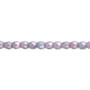 4mm - Czech - Opaque White Chalk Nebula - Strand (approx 100 beads) - Faceted Round Fire Polished Glass