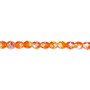 4mm - Czech - Two Tone Crystal/Orange AB - 1200 beads (1 Mass) - Faceted Round Fire Polished Glass