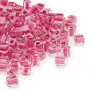SB4-2603 - Miyuki - 4mm - Colour Lined Metallic Pink - 250gms - 4mm Square Glass Bead