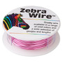 Wire, Zebra Wire™, color-coated copper, pink, round, 18 gauge. Sold per 10-yard spool.