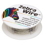 Wire, Zebra Wire™, copper, silver color, round, 22 gauge. Sold per 15-yard spool.