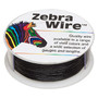 Wire, Zebra Wire™, color-coated copper, black, round, 22 gauge. Sold per 15-yard spool.