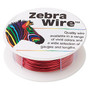 Wire, Zebra Wire™, color-coated copper, red, round, 22 gauge. Sold per 15-yard spool.