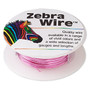 Wire, Zebra Wire™, color-coated copper, pink, round, 22 gauge. Sold per 15-yard spool.