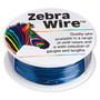 Wire, Zebra Wire™, color-coated copper, sapphire blue, round, 22 gauge. Sold per 1/4 pound spool, approximately 45 yards.