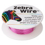 Wire, Zebra Wire™, color-coated copper, pink, round, 26 gauge. Sold per 30-yard spool.