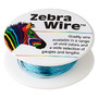 Wire, Zebra Wire™, color-coated copper, turquoise blue, round, 26 gauge. Sold per 30-yard spool.
