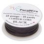 Wire, ParaWire™, black enamel copper, round, 22 gauge. Sold per 15-yard spool.