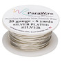 Wire, ParaWire™, silver-plated copper, round, 20 gauge. Sold per 6-yard spool.