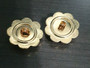 Acrylic Button Clasp (shank Button) -Gold & Light Topaz Flower - 6pk - 20mm diameter