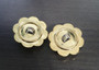 Acrylic Button Clasp (shank Button) - Gold & Clear Flower - 6pk - 20mm diameter