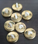 Acrylic Button Clasp (shank Button) - Gold & White Filigree - 8pk - 13mm diameter